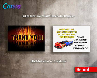 Hot Wheels customizable invite template boy | instant download | Share or Print | WI062
