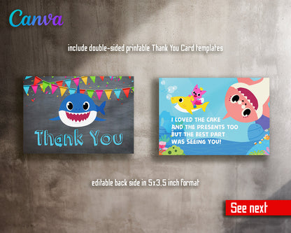 Baby Shark customizable invite template | instant download | Share or Print | UQ242
