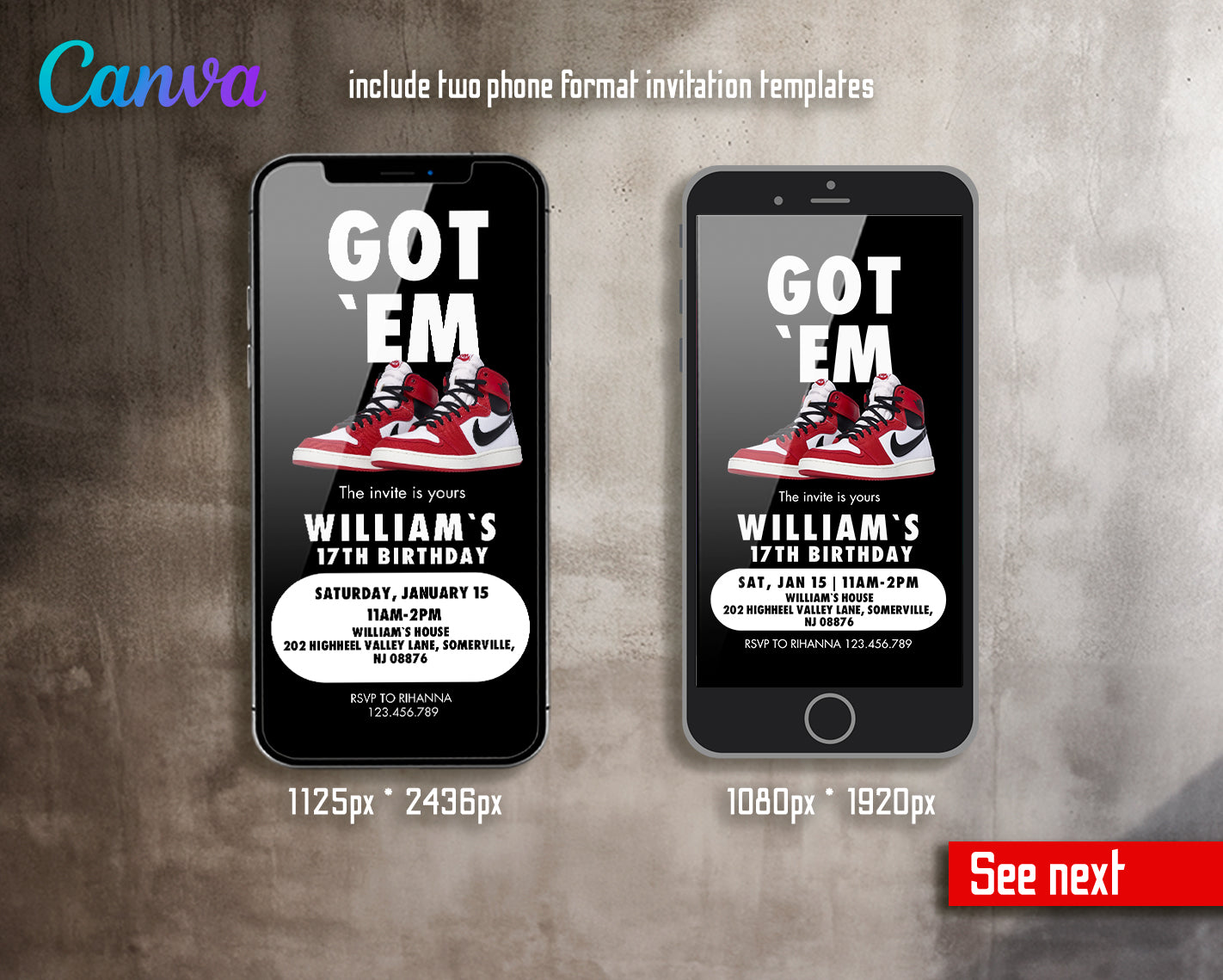 Sneaker Ball Air Jordan Nike customizable invite template | instant download | Share or Print | BF133