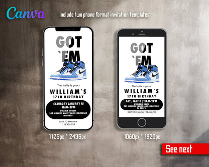 Sneaker Ball Air Jordan Nike customizable invite template | instant download | Share or Print | ER060