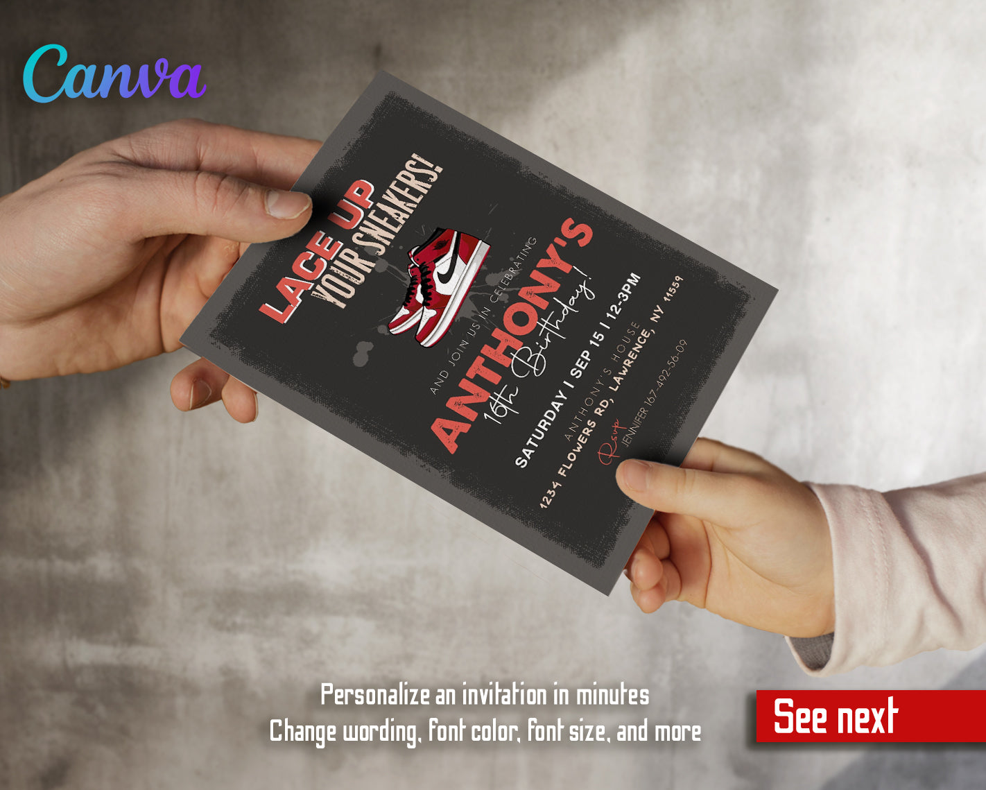 Sneaker Ball Air Jordan Nike customizable invite template | instant download | Share or Print | GH782