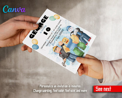 Roblox customizable invite template | instant download | Share or Print | HV169