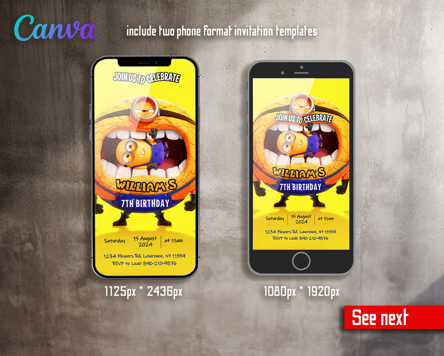 Despicable Me Minions  customizable invitation template | Share or Print |  | MK911