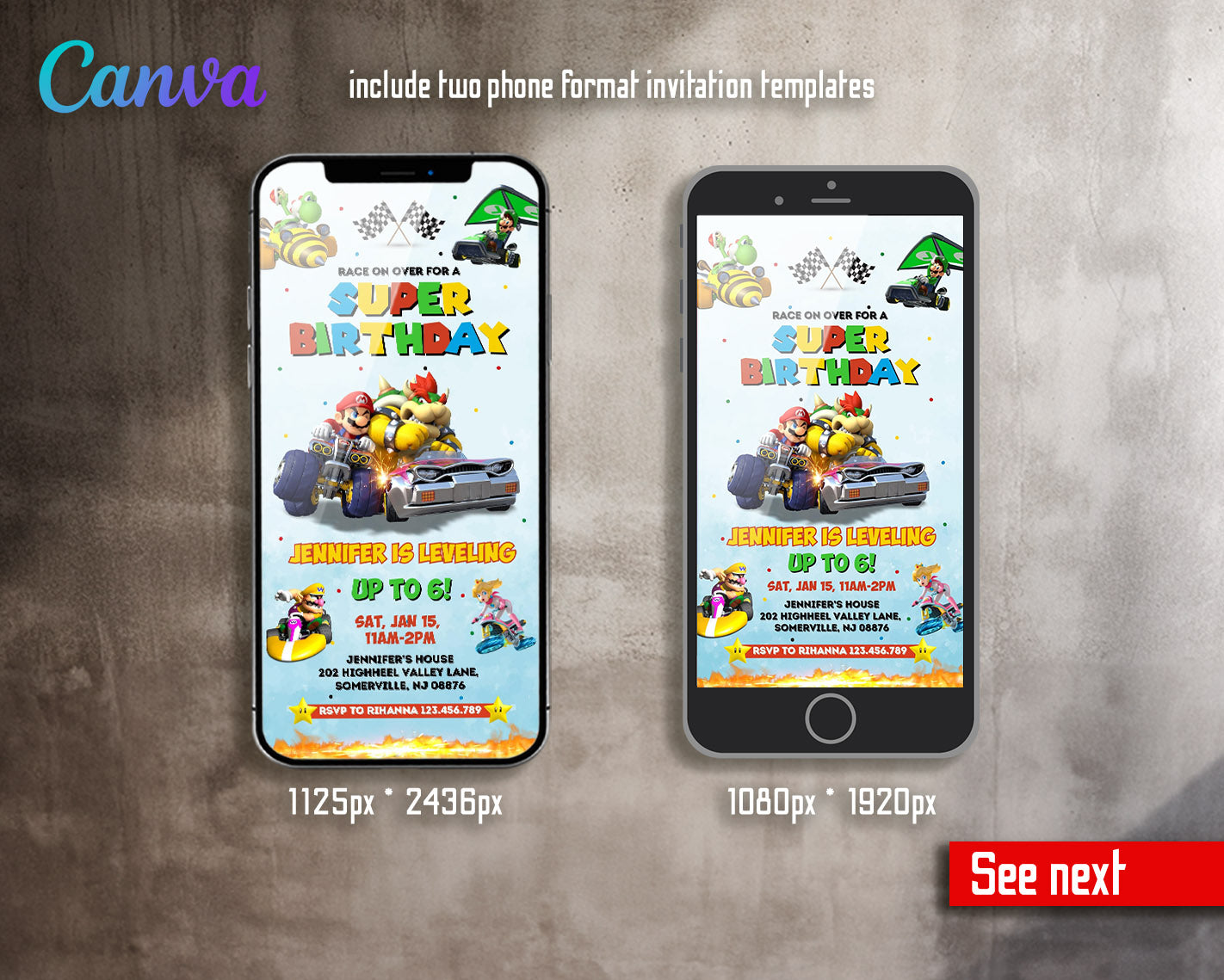 Mario Kart Gamer customizable invitation template | Share or Print | boy | IZ383