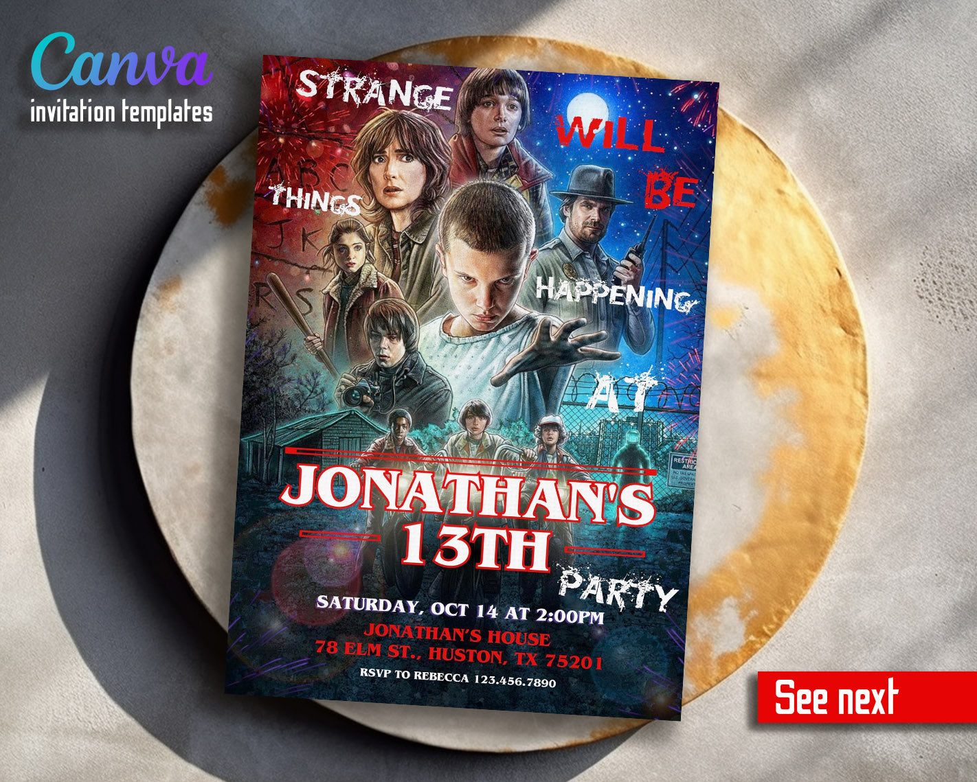 Stranger Things customizable invitation template | Share or Print |  | FR787