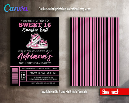 Sneaker Ball Air Jordan Nike customizable invitation template | Share or Print |  | KO208
