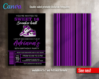 Sneaker Ball Air Jordan Nike customizable invitation template | Share or Print |  | AG584