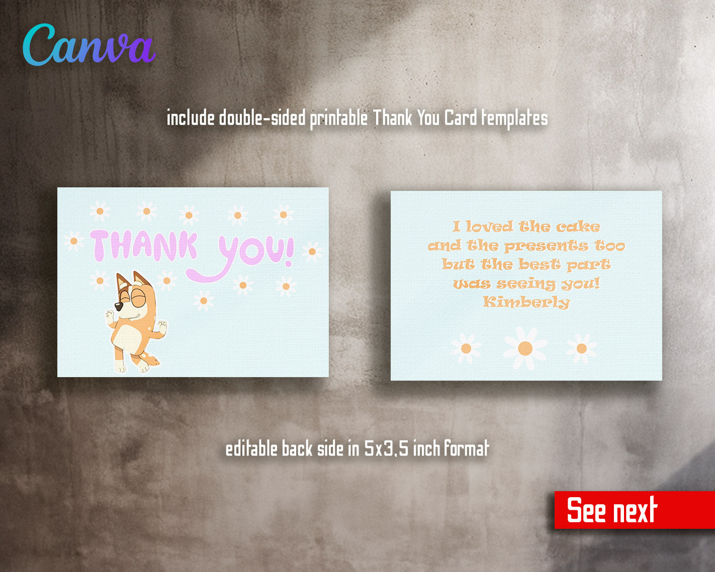 Bluey Bingo customizable invitation template | Share or Print |  | TQ010