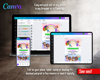 Cocomelon  customizable invitation template | Share or Print |  | ZU179