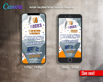 Rock Climbing  customizable invitation template | Share or Print |  | IA647