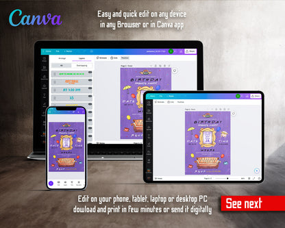 Friends TV Show customizable invitation template | Share or Print |  | GO229