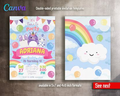 Squishmallows  customizable invitation template | Share or Print |  | DN628