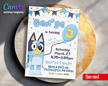 Bluey Bingo customizable invitation template | Share or Print |  | GT706
