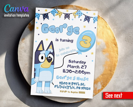 Bluey Bingo customizable invitation template | Share or Print |  | GT706