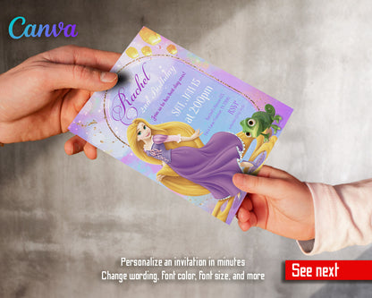 Rapunzel Princess Tangled customizable invitation template | Share or Print | girl | GN835