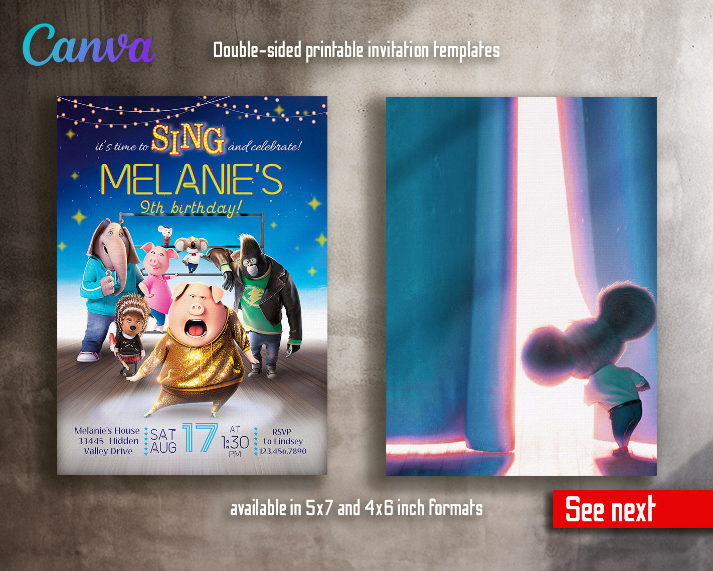 Sing Two Karaoke customizable invitation template | Share or Print |  | IO689