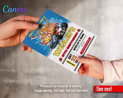 Hot Wheels Racing  customizable invitation template | Share or Print | boy | XN549