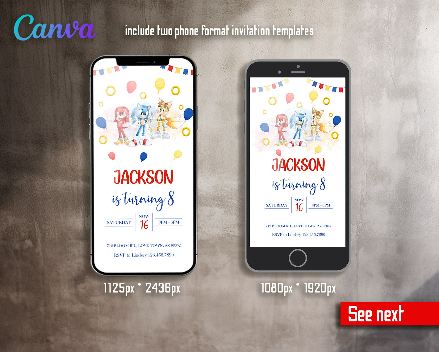 Sonic the Hedgehog customizable invitation template | Share or Print |  | SB147