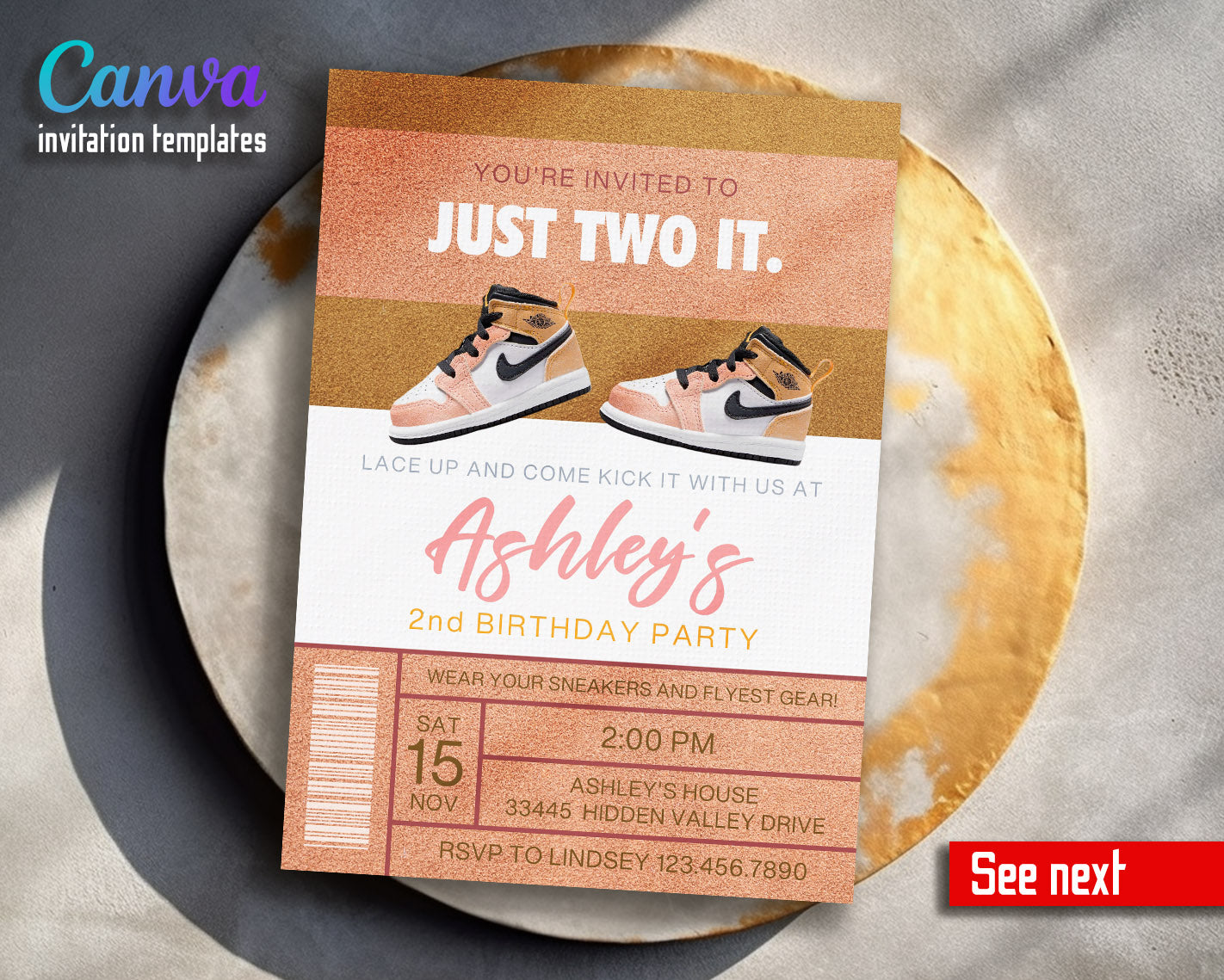 Sneaker Ball Air Jordan Nike customizable invitation template | Share or Print |  | YY979