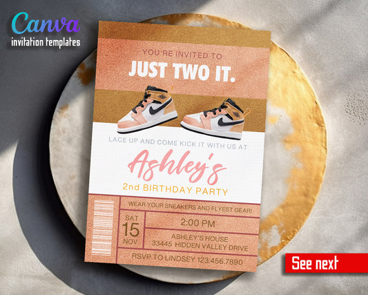 Sneaker Ball Air Jordan Nike customizable invitation template | Share or Print |  | YY979