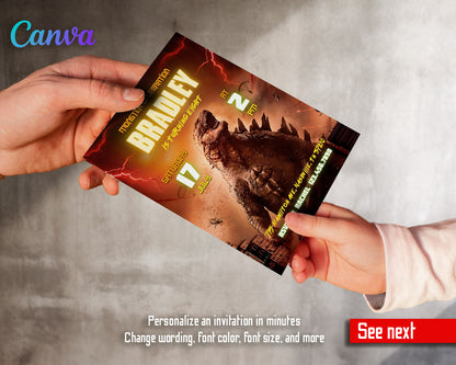 Godzilla and King Kong  customizable invitation template | Share or Print |  | IK159