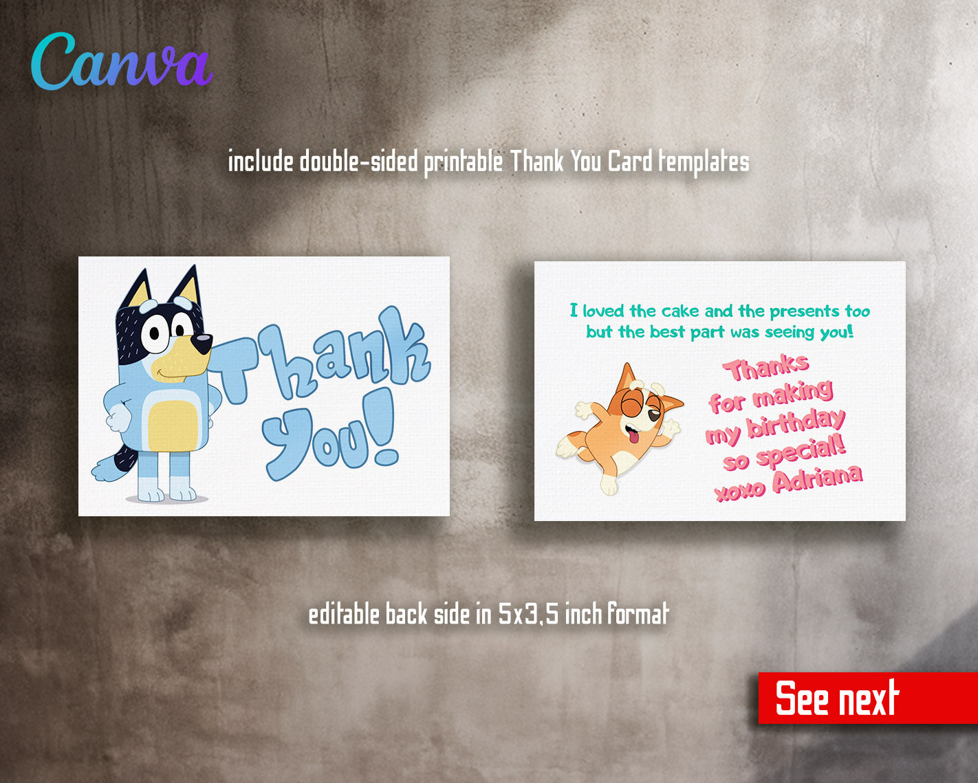 Bluey Bingo customizable invitation template | Share or Print |  | LE242