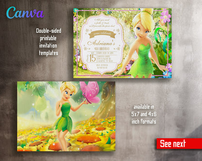 Tinker Bell Fairy Princess customizable invitation template | Share or Print | girl | XB799
