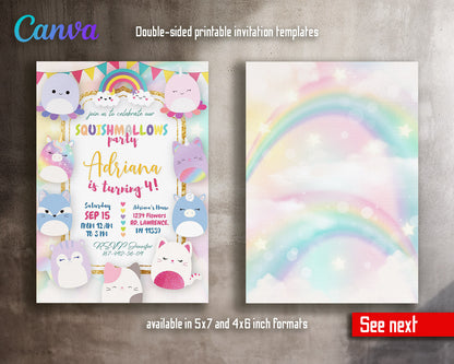 Squishmallows  customizable invitation template | Share or Print |  | YE485