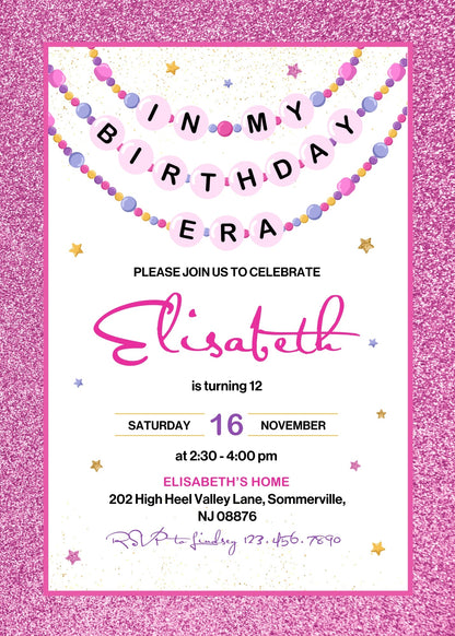 Taylor Swift Eras Tour  customizable invitation template | Share or Print | girl | YK853