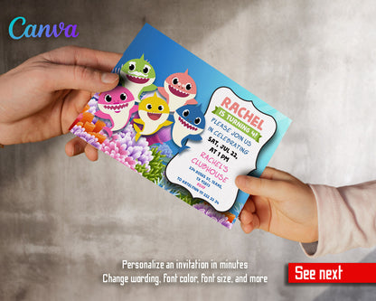 Baby Shark  customizable invitation template | Share or Print |  | SP265