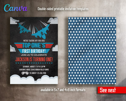 Top Gun One Jet Fighter customizable invitation template | Share or Print | boy | IR291