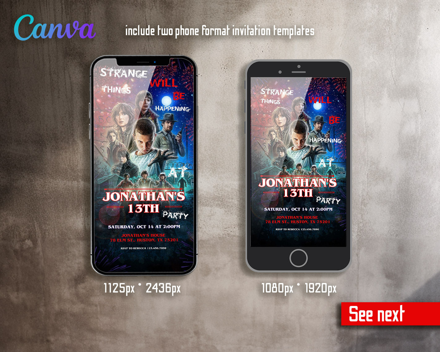 Stranger Things customizable invitation template | Share or Print |  | FR787