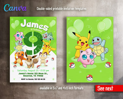Pokemon Pikachu  customizable invitation template | Share or Print |  | IM919