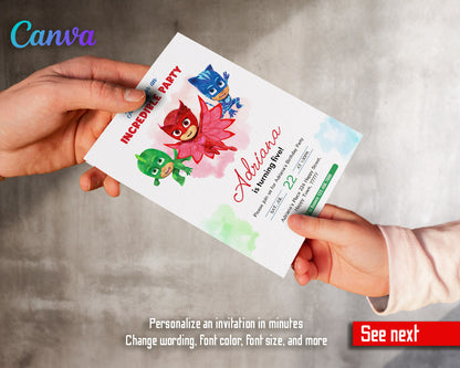 PJ Masks customizable invitation template | Share or Print | | WM242