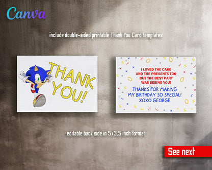 Sonic the Hedgehog customizable invitation template | Share or Print |  | YM323