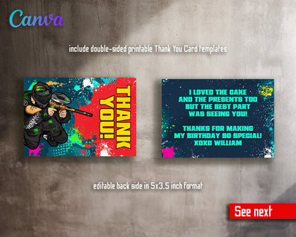 Paintball Airsoft battle customizable invitation template | Share or Print | boy | LJ074