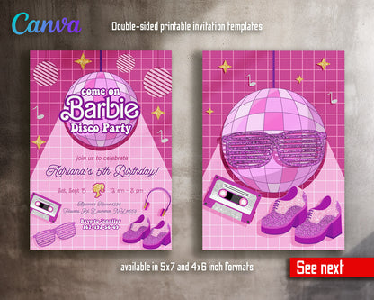 Barbie Pink  customizable invitation template | Share or Print | girl | GR151