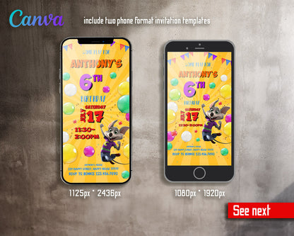 Chuck E. Cheese customizable invitation template | Share or Print |  | QL808