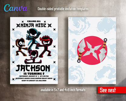 Ninja Kidz TV customizable invitation template | Share or Print |  | WC956