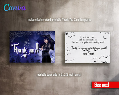 Wednesday Addams customizable invitation template | Share or Print | girl | QR382