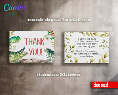 Reptile Lizard Snake customizable invitation template | Share or Print |  | AM912