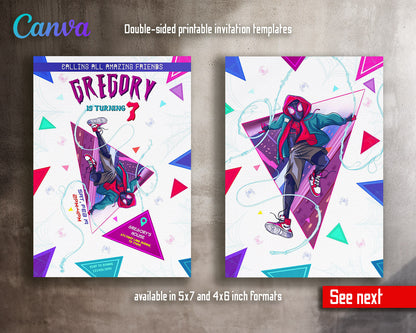 Spider Man Across the Spider-Verse customizable invitation template | Share or Print | boy | ZV773