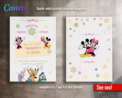 Mickey Mouse and Friends customizable invitation template | Share or Print |  | WH538