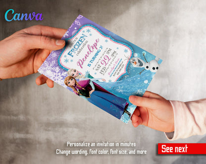 Frozen Elsa customizable invitation template | Share or Print | girl | IG010