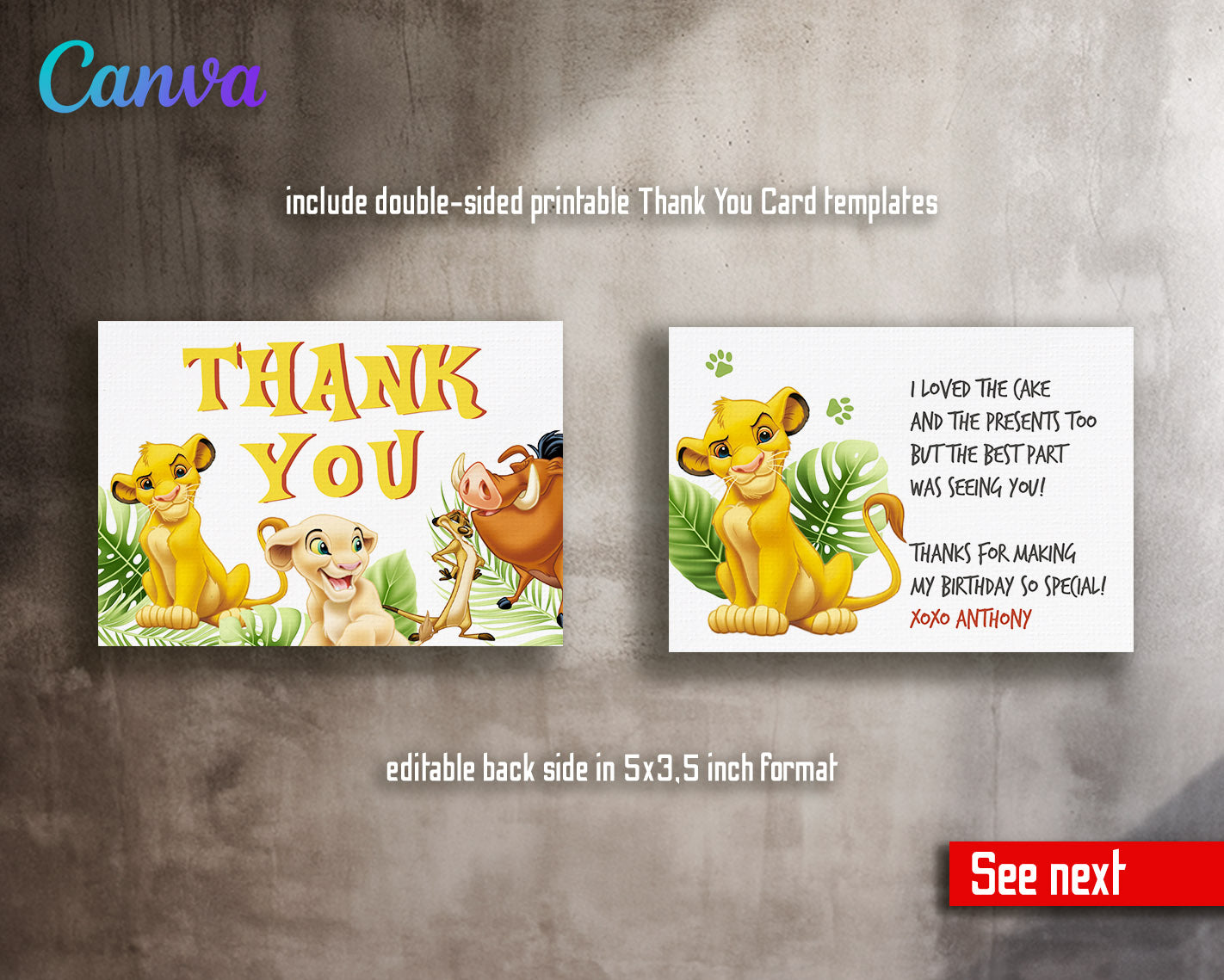 Lion King Simba customizable invitation template | Share or Print |  | LZ677
