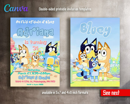 Bluey Bingo customizable invitation template | Share or Print |  | LE242