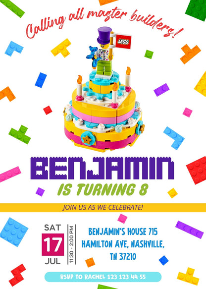Lego  customizable invitation template | Share or Print |  | IF361