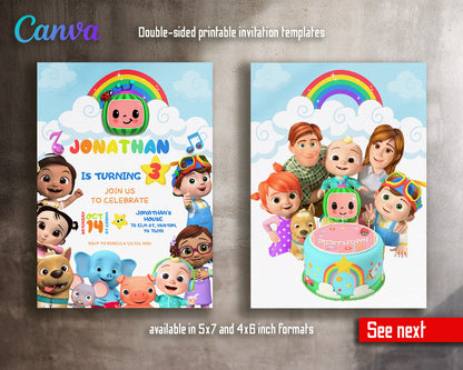 Cocomelon  customizable invitation template | Share or Print |  | TJ523