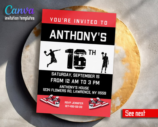Sneaker Ball Air Jordan Nike customizable invitation template | Share or Print |  | CJ601