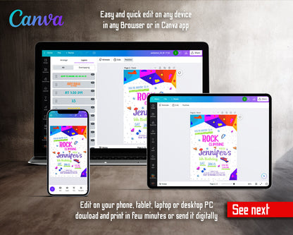 Rock Climbing  customizable invitation template | Share or Print |  | LM182